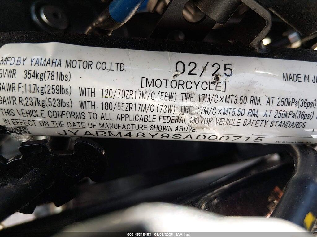 JYARM48Y9SA000715 2025 YAMAHA MTN690 photo no. 10