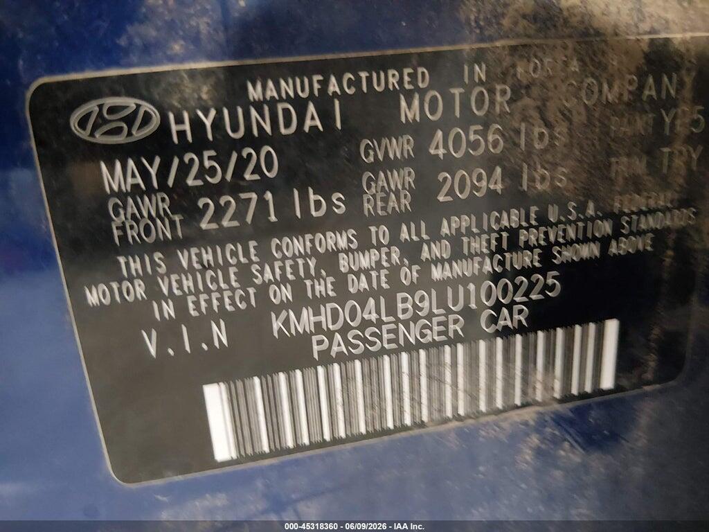 KMHD04LB9LU100225 2020 HYUNDAI ELANTRA photo no. 9
