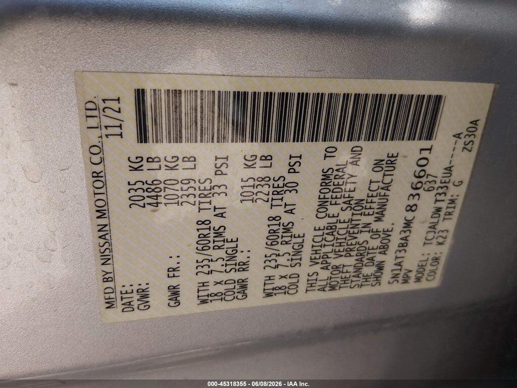 5N1AT3BA3MC836601 2021 NISSAN ROGUE photo no. 9