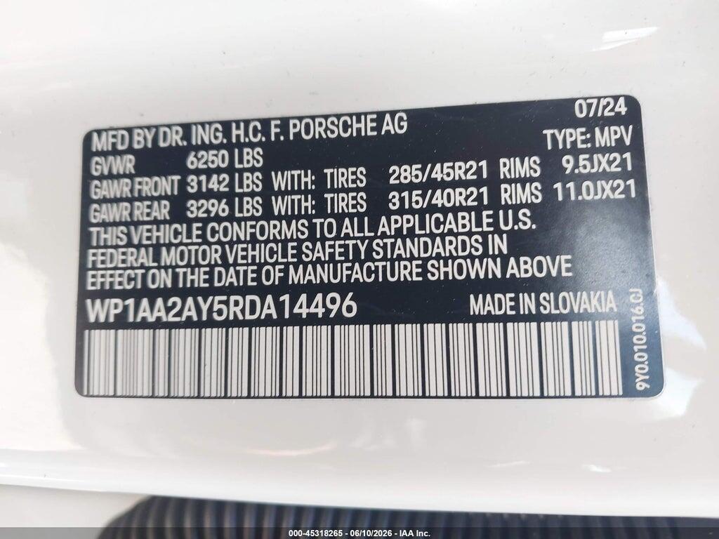 WP1AA2AY5RDA14496 2024 PORSCHE CAYENNE photo no. 9