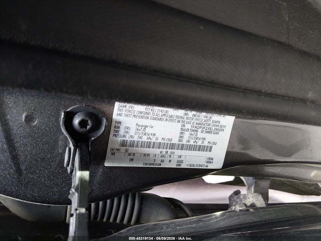 1FADP3F2XEL399258 2014 FORD FOCUS photo no. 9