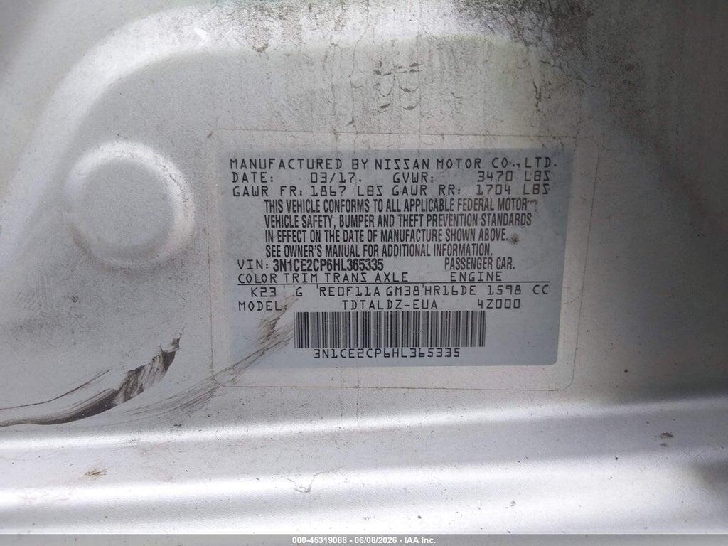 3N1CE2CP6HL365335 2017 NISSAN VERSA NOTE photo no. 9