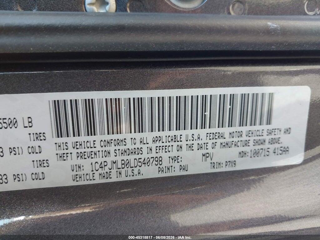 1C4PJMLB0LD540798 2020 JEEP CHEROKEE photo no. 9