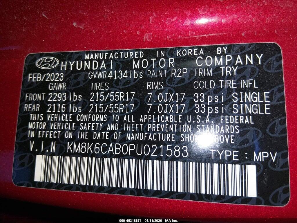 KM8K6CAB0PU021583 2023 HYUNDAI KONA photo no. 9