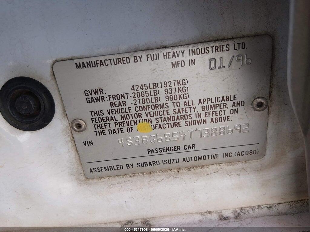 4S3BG6854T7388692 1996 SUBARU LEGACY photo no. 9
