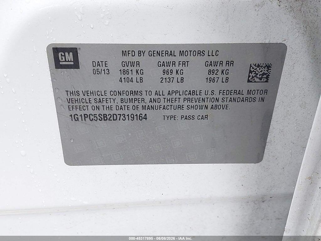 1G1PC5SB2D7319164 2013 CHEVROLET CRUZE photo no. 9