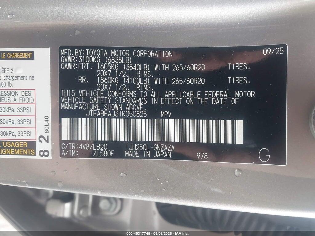 JTEABFAJ3TK050825 2026 TOYOTA LAND CRUISER photo no. 9