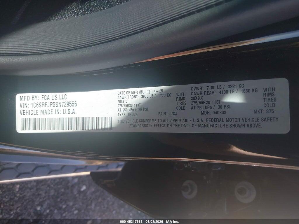 1C6SRFJP5SN729556 2025 RAM 1500 photo no. 9