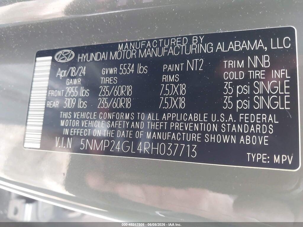 5NMP24GL4RH037713 2024 HYUNDAI SANTA FE photo no. 9