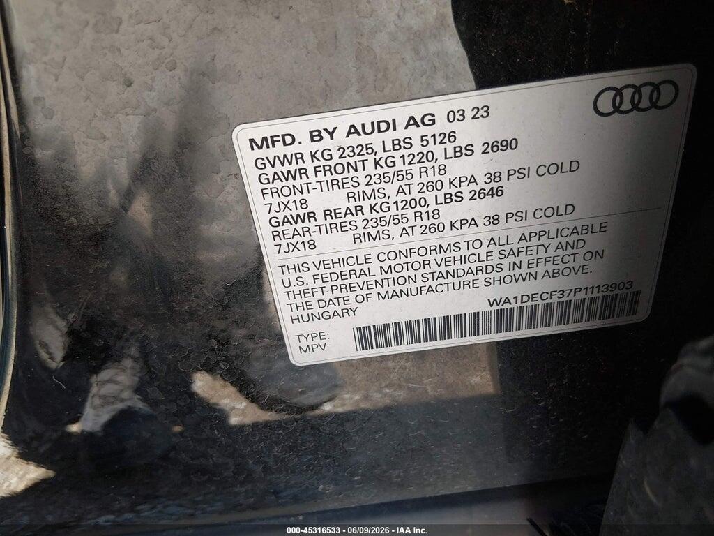 WA1DECF37P1113903 2023 AUDI Q3 photo no. 9