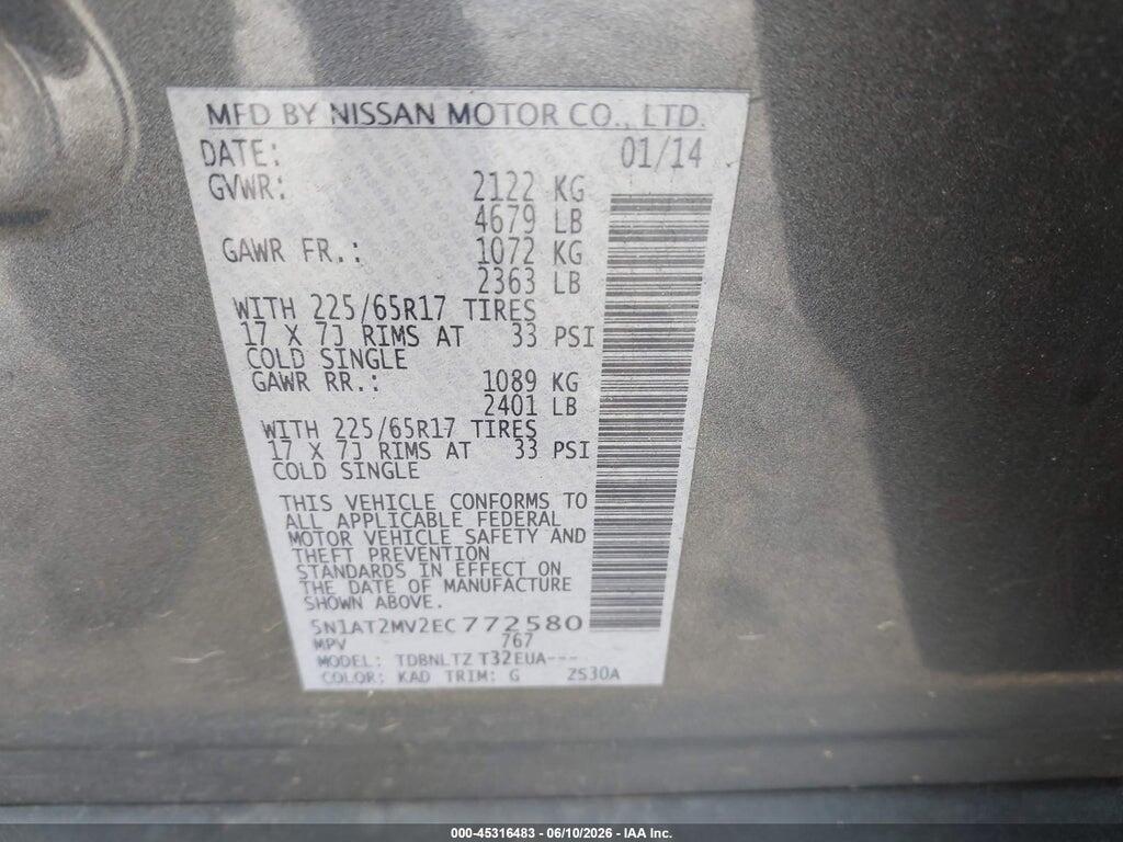 5N1AT2MV2EC772580 2014 NISSAN ROGUE photo no. 9