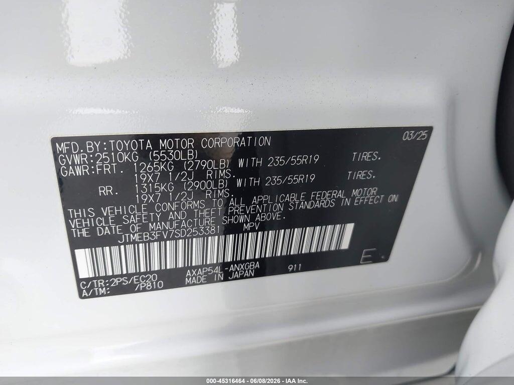 JTMEB3FV7SD253381 2025 TOYOTA RAV4 PLUG-IN HYBRID photo no. 9