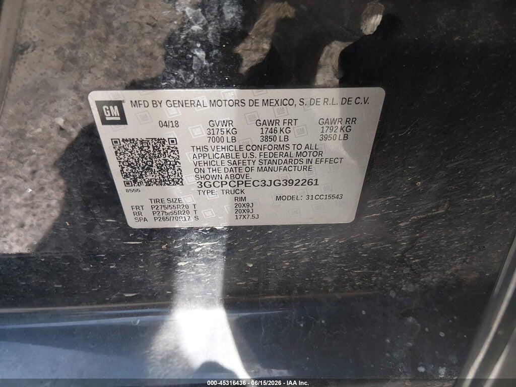 3GCPCPEC3JG392261 2018 CHEVROLET SILVERADO 1500 photo no. 9