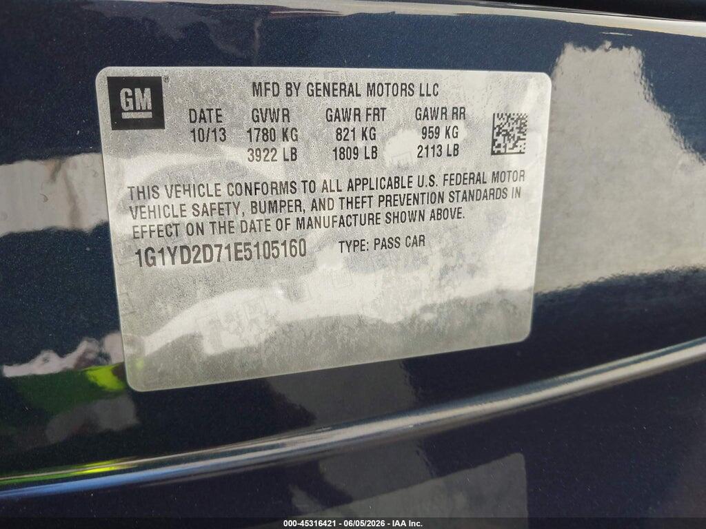 1G1YD2D71E5105160 2014 CHEVROLET CORVETTE STINGRAY photo no. 9
