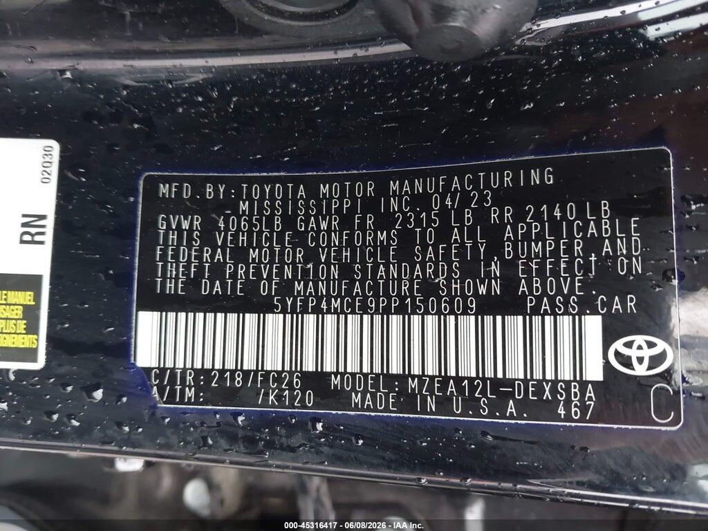 5YFP4MCE9PP150609 2023 TOYOTA COROLLA photo no. 9