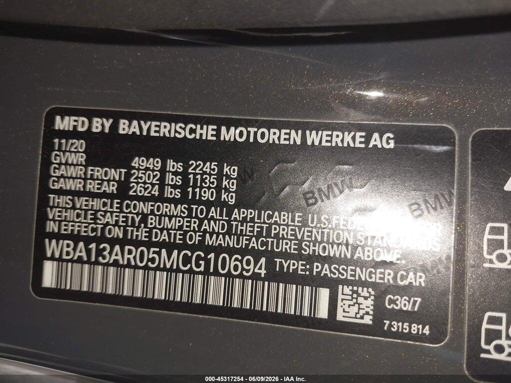 WBA13AR05MCG10694 2021 BMW M440I photo no. 9