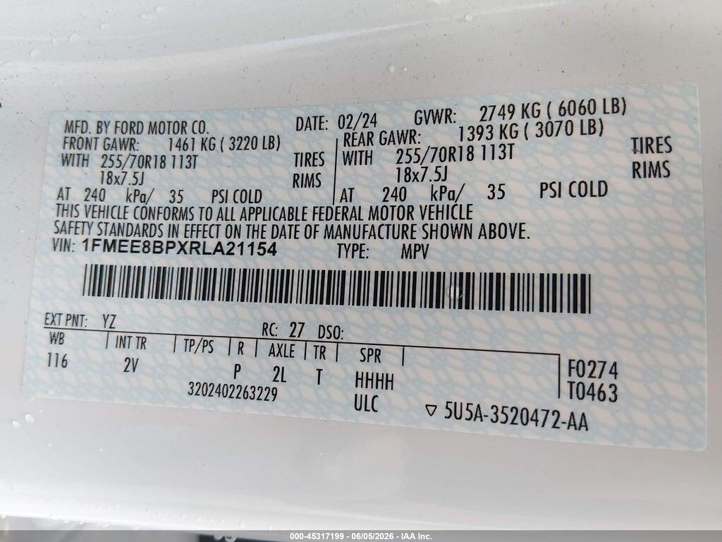 1FMEE8BPXRLA21154 2024 FORD BRONCO photo no. 9