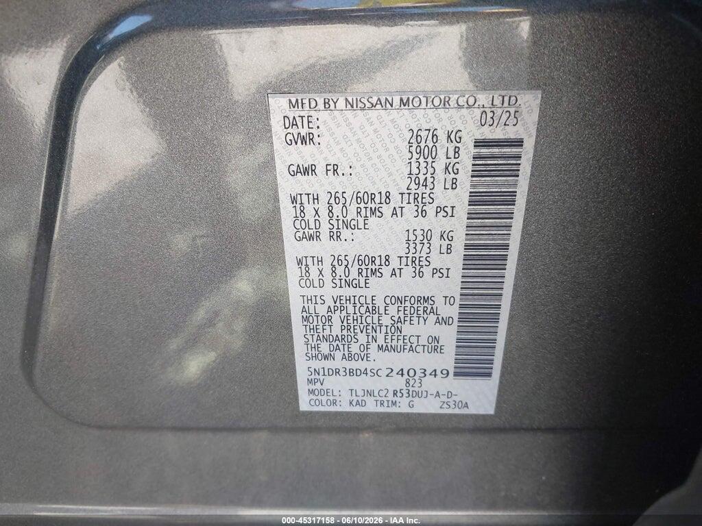5N1DR3BD4SC240349 2025 NISSAN PATHFINDER photo no. 9