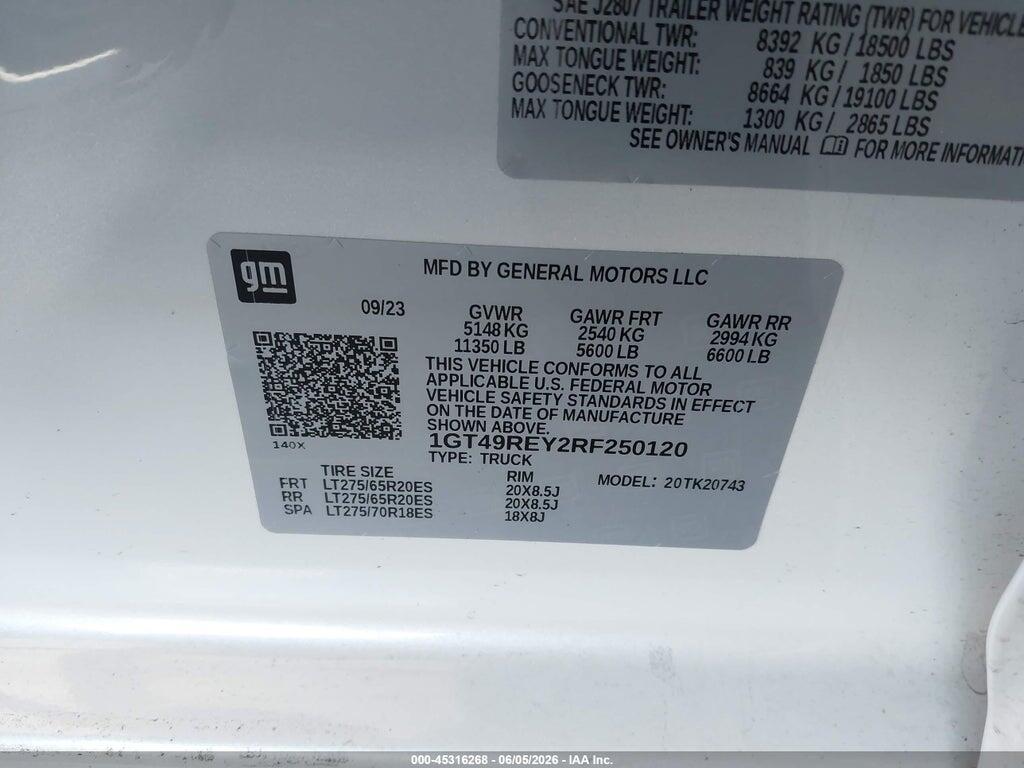 1GT49REY2RF250120 2024 GMC SIERRA 2500HD photo no. 9