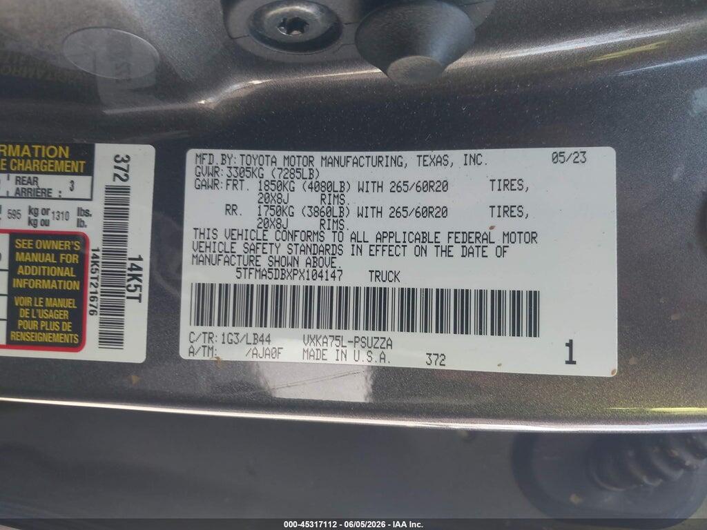 5TFMA5DBXPX104147 2023 TOYOTA TUNDRA photo no. 9
