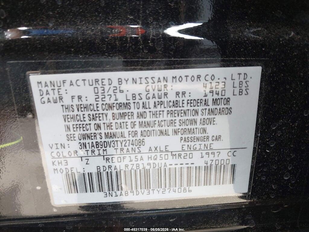 3N1AB9DV3TY274086 2026 NISSAN SENTRA photo no. 9