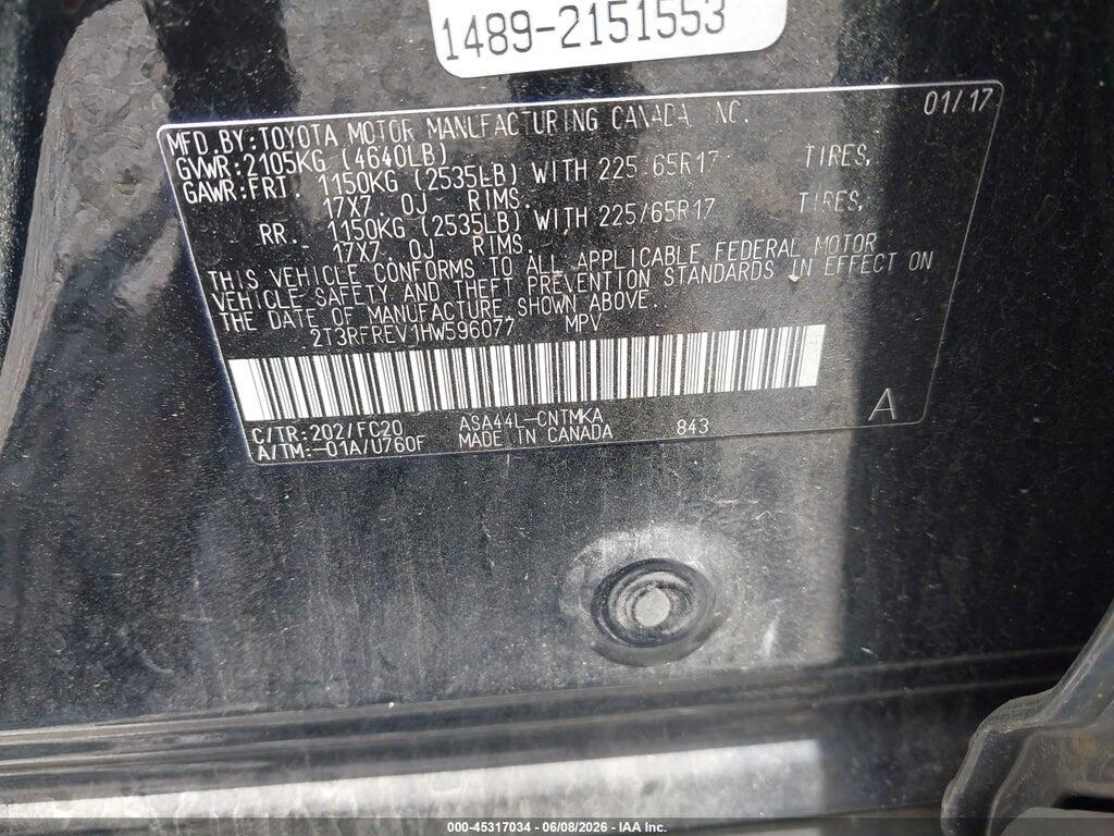 2T3RFREV1HW596077 2017 TOYOTA RAV4 photo no. 9