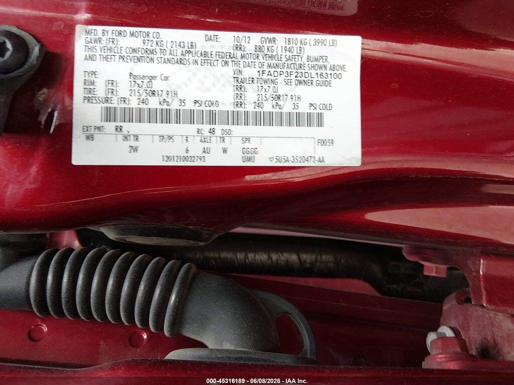 1FADP3F23DL163100 2013 FORD FOCUS photo no. 9