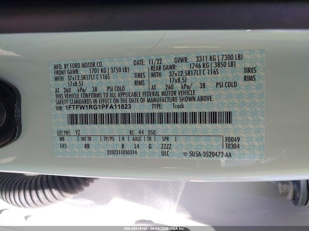 1FTFW1RG1PFA11823 2023 FORD F-150 photo no. 9