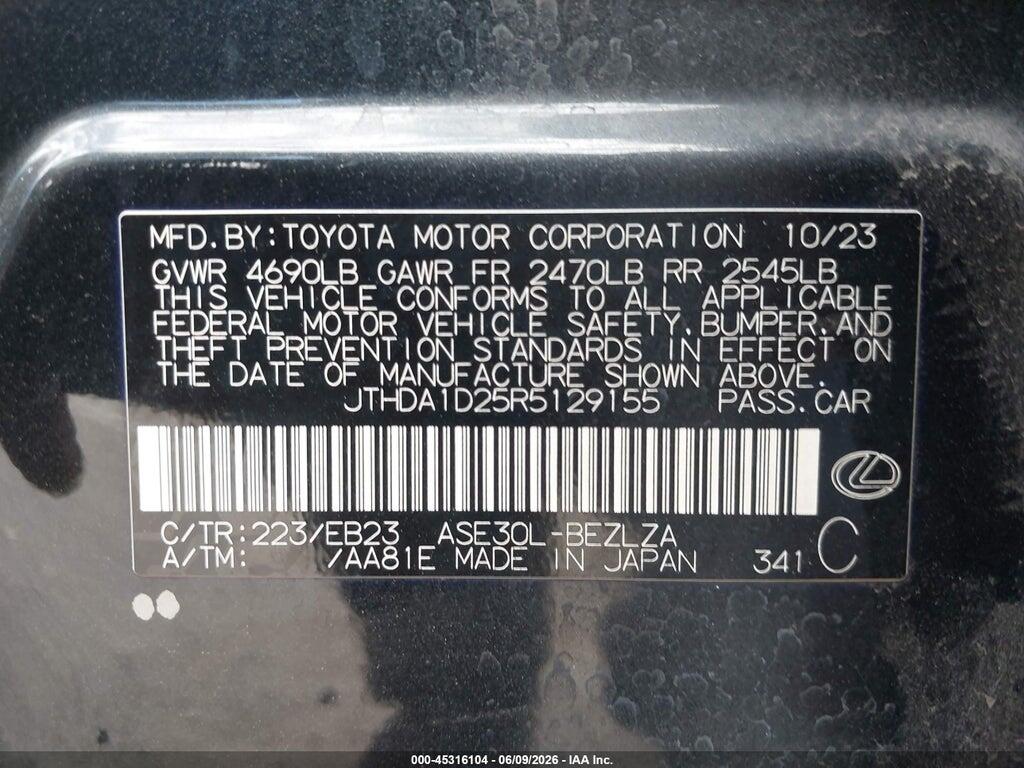 JTHDA1D25R5129155 2024 LEXUS IS 300 photo no. 9