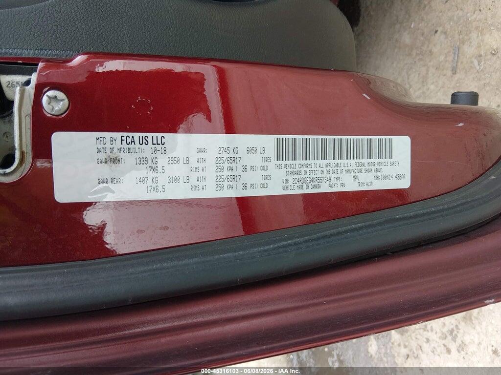 2C4RDGEG4KR557349 2019 DODGE GRAND CARAVAN photo no. 9