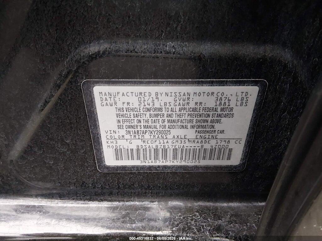 3N1AB7AP7KY290025 2019 NISSAN SENTRA photo no. 9