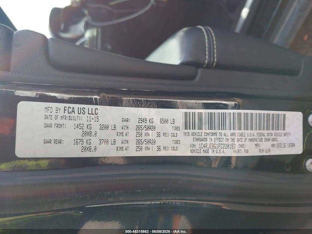 1C4RJEBG1FC220153 2015 JEEP GRAND CHEROKEE photo no. 9