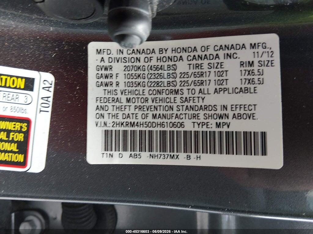 2HKRM4H50DH610606 2013 HONDA CR-V photo no. 9