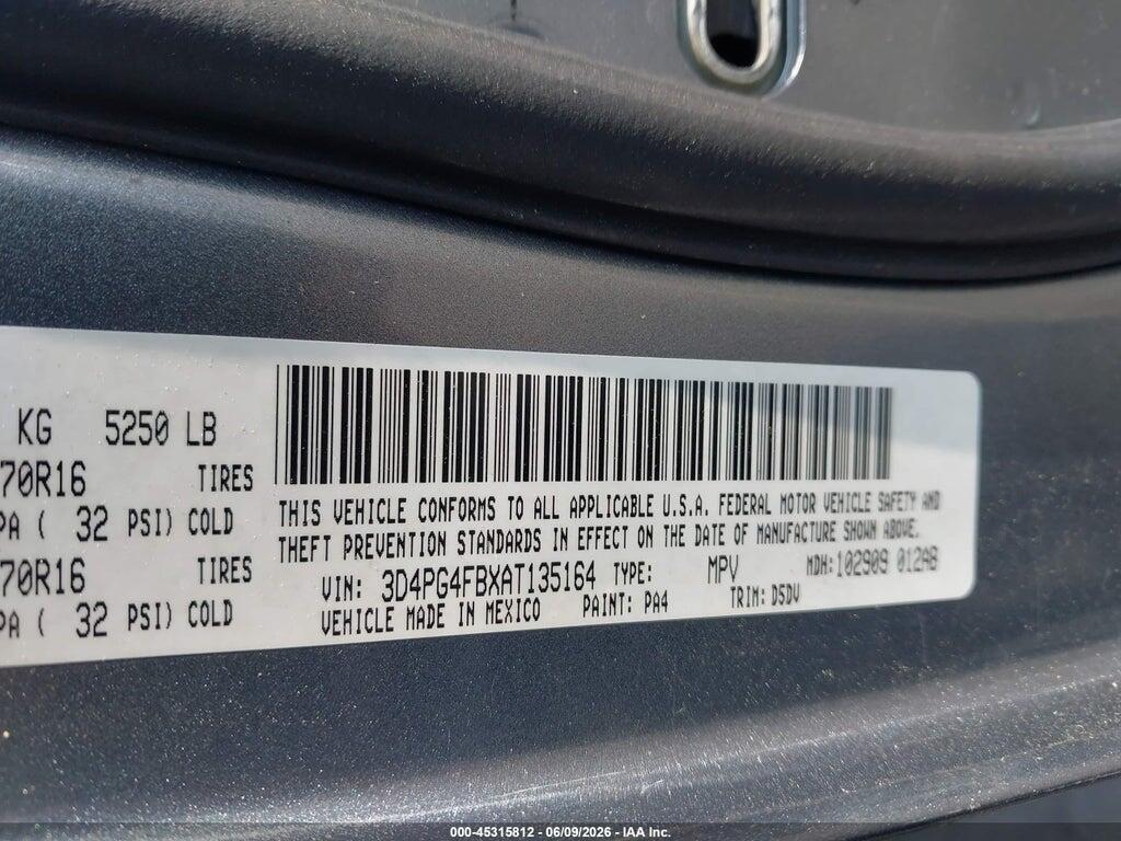 3D4PG4FBXAT135164 2010 DODGE JOURNEY photo no. 9