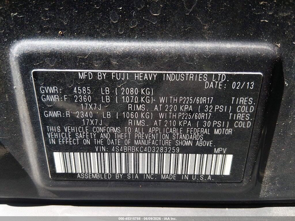 4S4BRBKC4D3283259 2013 SUBARU OUTBACK photo no. 9