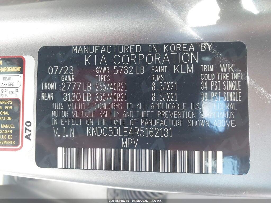 KNDC5DLE4R5162131 2024 KIA EV6 photo no. 9