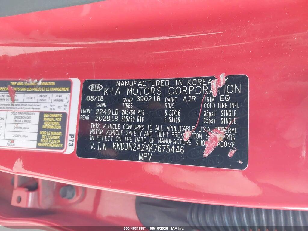 KNDJN2A2XK7675446 2019 KIA SOUL photo no. 9