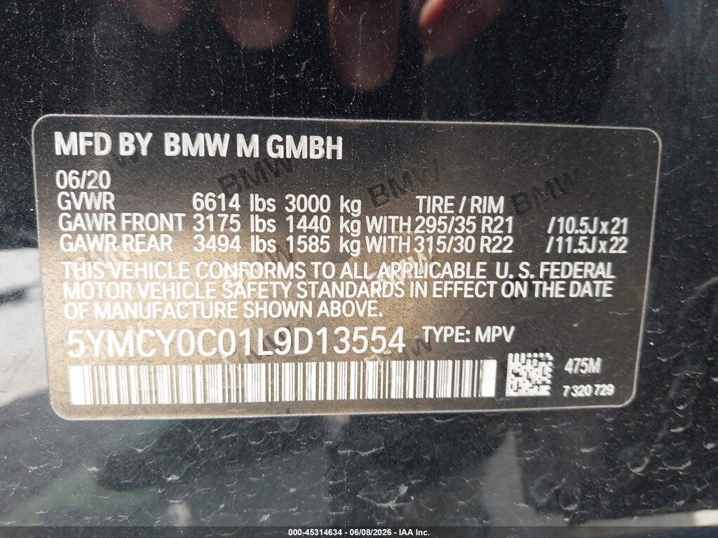 5YMCY0C01L9D13554 2020 BMW X6 M photo no. 8