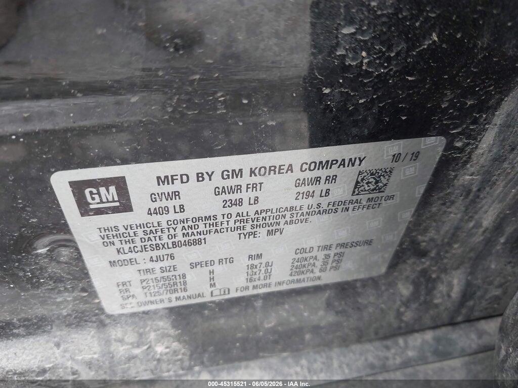 KL4CJESBXLB046881 2020 BUICK ENCORE photo no. 9