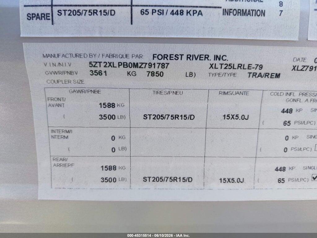 5ZT2XLPB0MZ791787 2021 FOREST RIVER OTHER photo no. 9