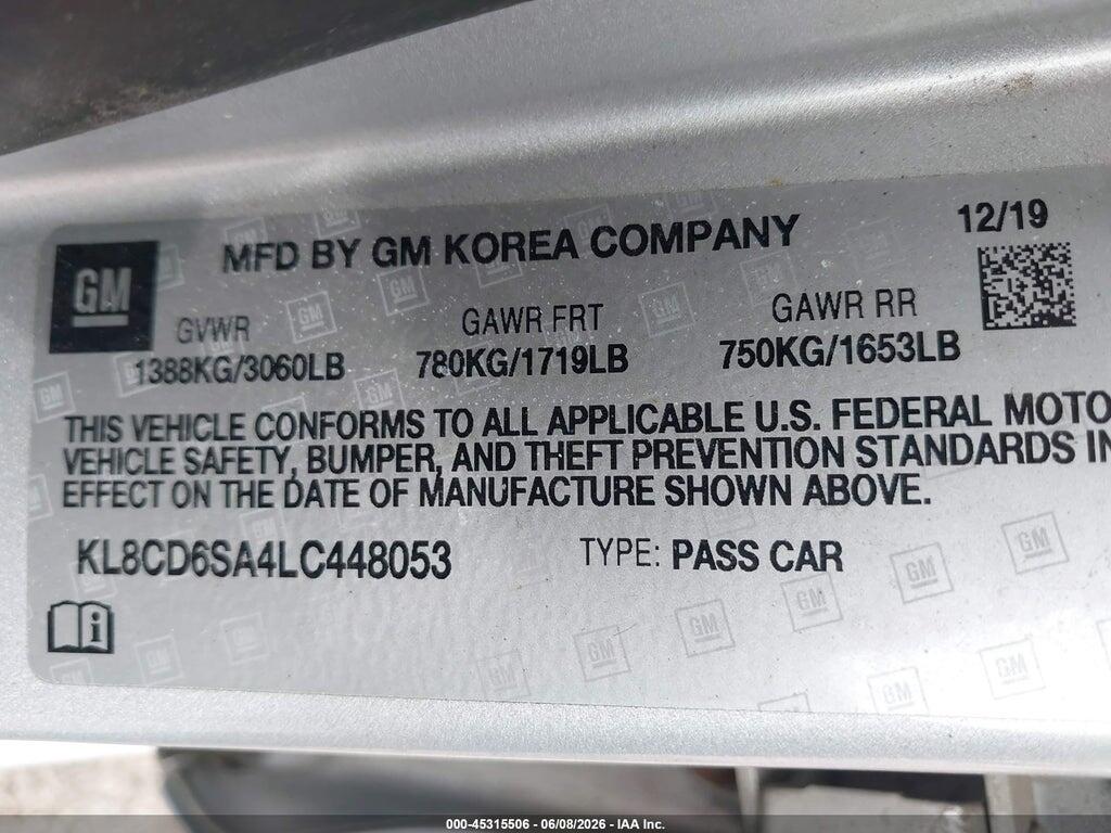 KL8CD6SA4LC448053 2020 CHEVROLET SPARK photo no. 9