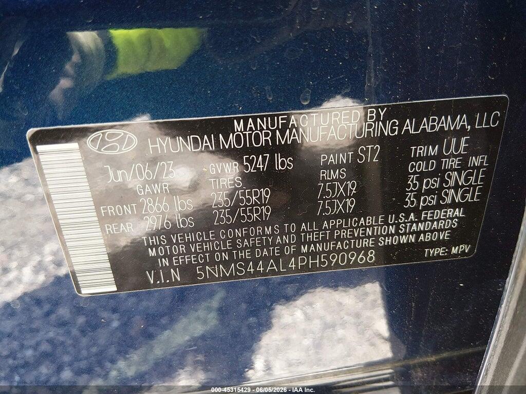 5NMS44AL4PH590968 2023 HYUNDAI SANTA FE photo no. 9