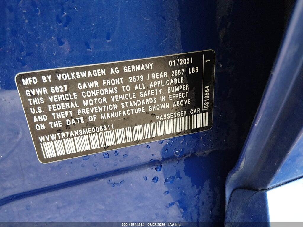 WVWTR7AN3ME006311 2021 VOLKSWAGEN ARTEON photo no. 9