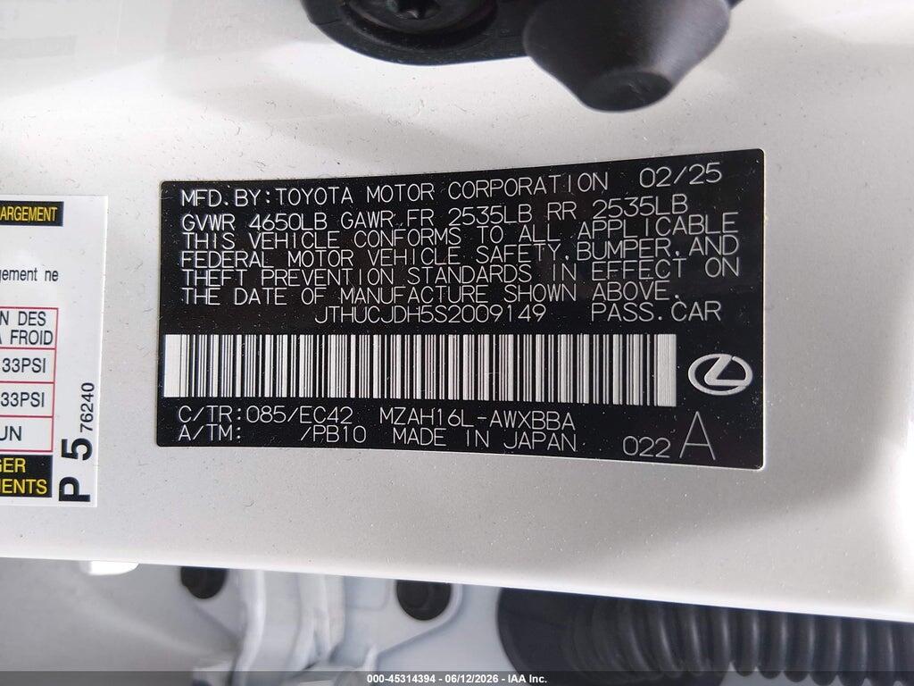 JTHUCJDH5S2009149 2025 LEXUS UX 300H photo no. 9