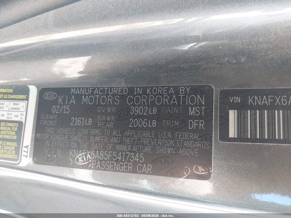 KNAFX6A85F5417345 2015 KIA FORTE KOUP photo no. 9