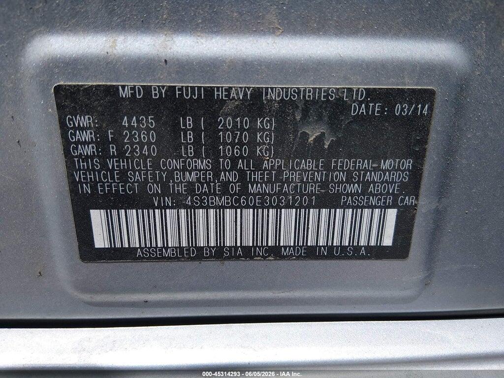 4S3BMBC60E3031201 2014 SUBARU LEGACY photo no. 9