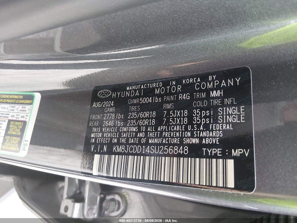 KM8JCDD14SU256848 2025 HYUNDAI TUCSON HYBRID photo no. 9