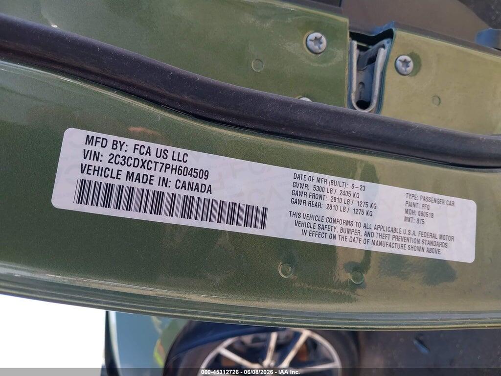 2C3CDXCT7PH604509 2023 DODGE CHARGER photo no. 9