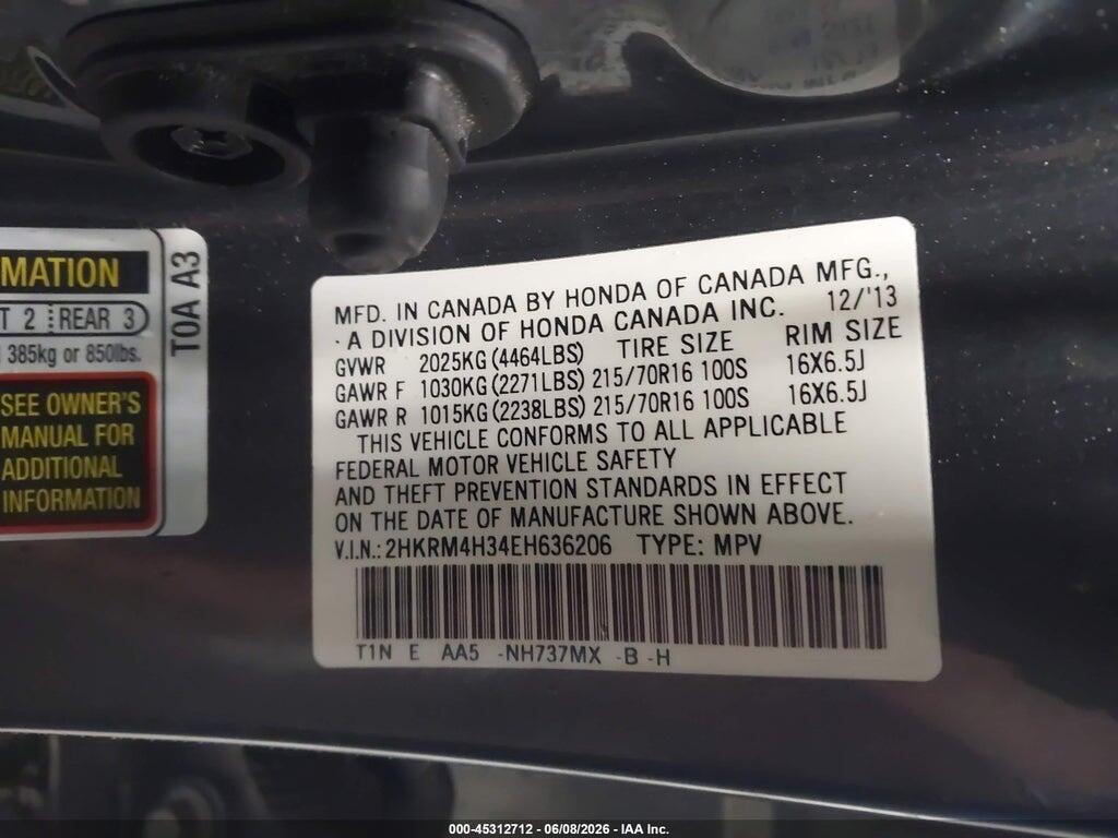 2HKRM4H34EH636206 2014 HONDA CR-V photo no. 9