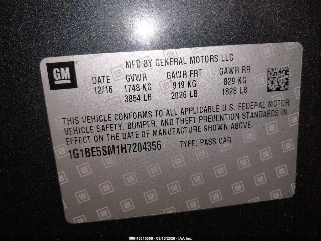 1G1BE5SM1H7204356 2017 CHEVROLET CRUZE photo no. 9